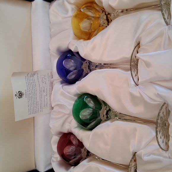FABERGE LAUSANNE  HOCK WINE GLASSES EDITION #1 SET OF 4.. - Picture 2 of 9